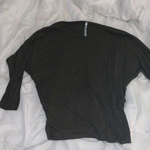 long sleeve piko style boutique top army green